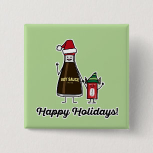 Soy Sauce Bottle Packet kid child Christmas Santa Button
