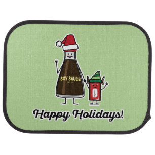Soy Sauce Bottle Packet kid child Christmas Santa Car Floor Mat