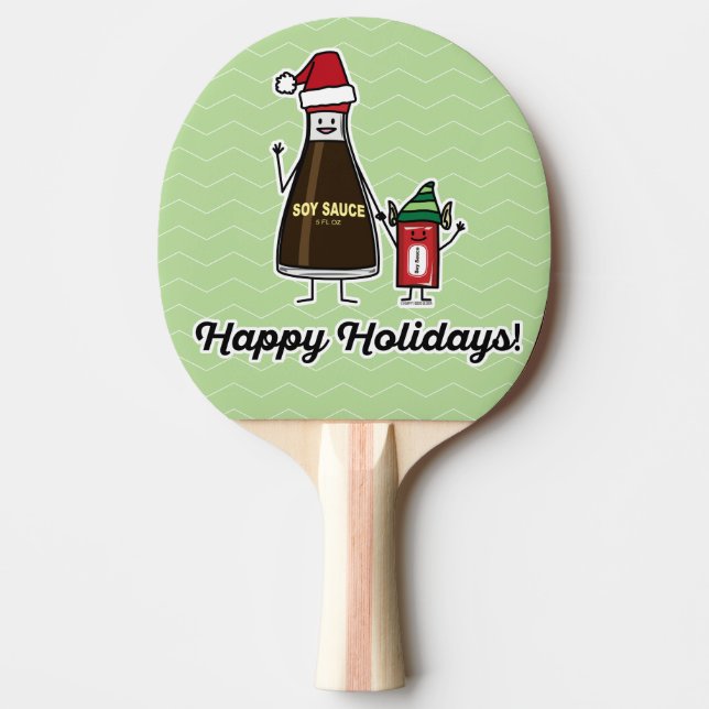 Soy Sauce Bottle Packet kid child Christmas Santa Ping-Pong Paddle (Front)