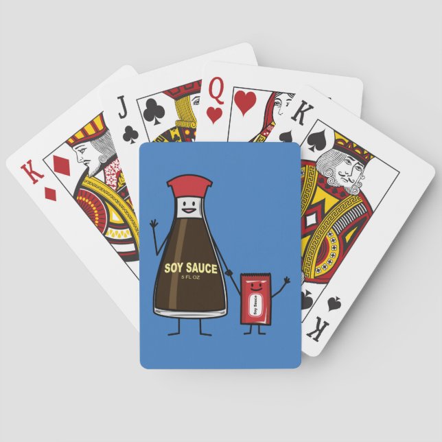 Soy Sauce Bottle Packet kid child condiment Asian Poker Cards (Back)