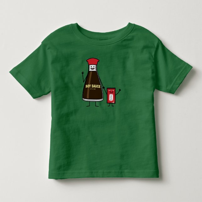 Soy Sauce Bottle Packet kid child condiment Asian Toddler T-shirt (Front)