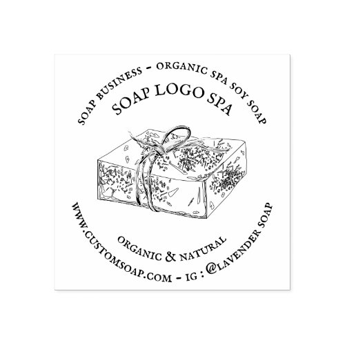 Soy Spa Logo Soap Rubber Stamp