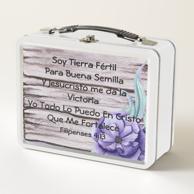 Soy Tierra Fértil Para Buena Semilla Metal Lunch Box (Front)