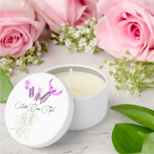 Soy Wax Candle Favor With Lavender Design Mini Candle Favors
