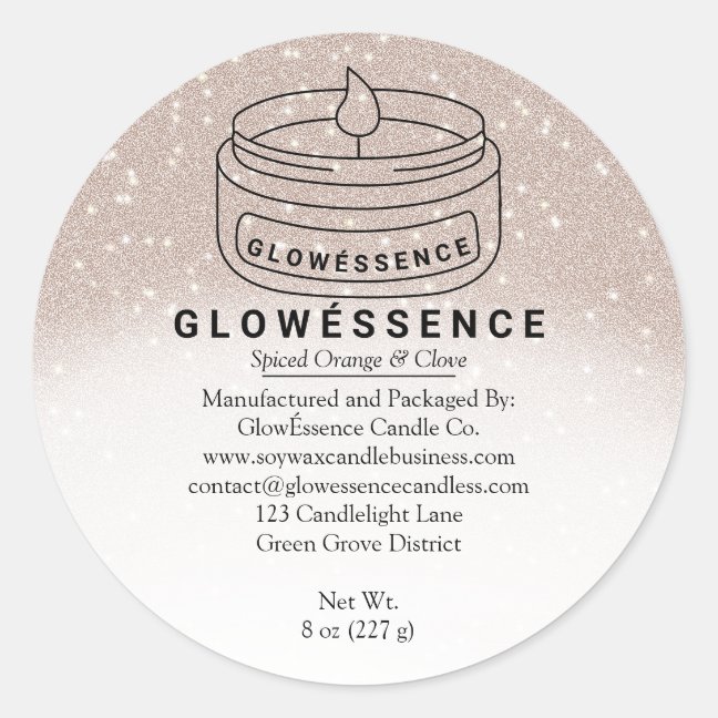 Soy Wax Candle Food Homemade Classic Round Sticker