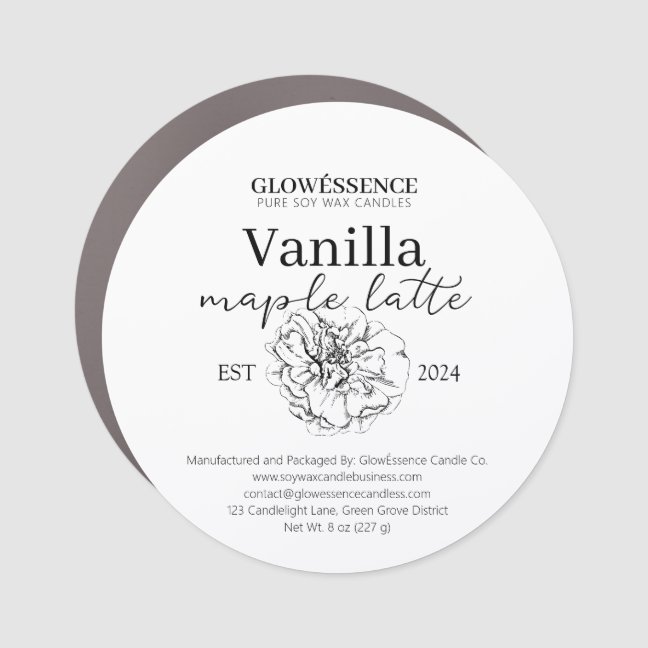 Soy Wax Candle Food Homemade Flower Car Magnet