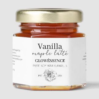 Soy Wax Candle Label Flower ingredients Honey Jar Favors