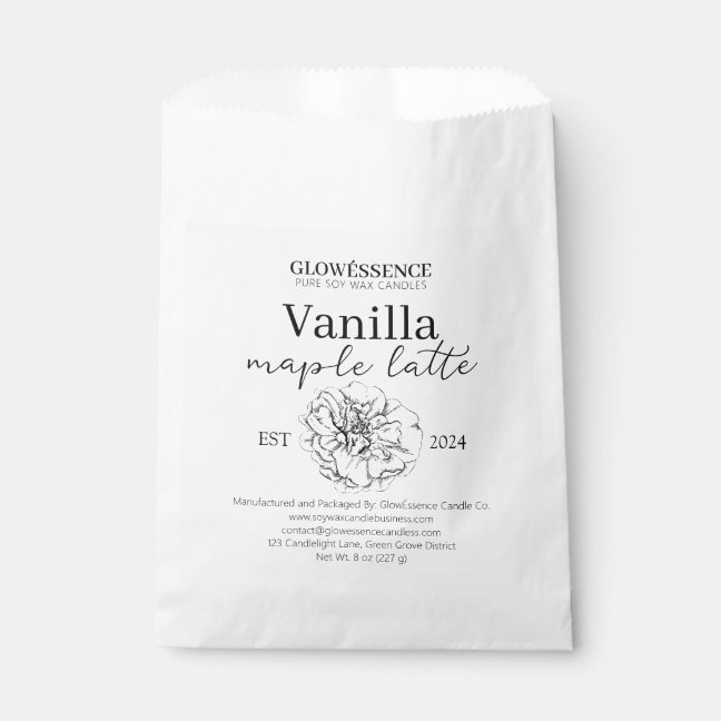 Soy Wax Candle Label Flower pack Favor Bag