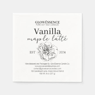 Soy Wax Candle Label Flower Vanilla Aroma Napkins