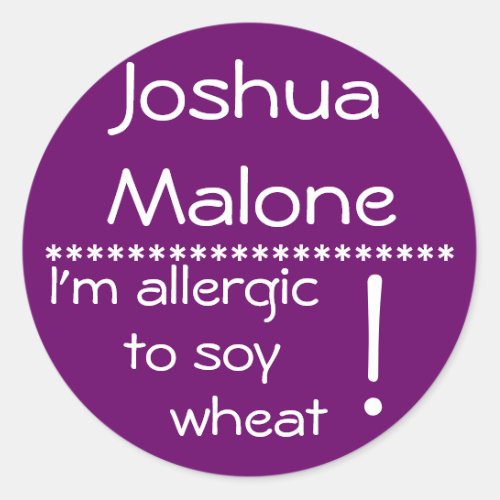 Soy Wheat Allergy Label