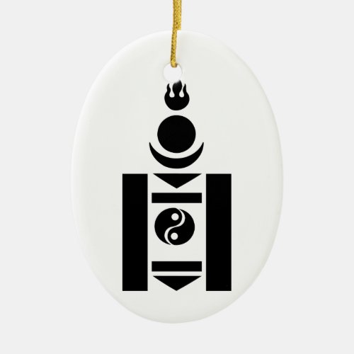 Soyombo Mongolian Symbol Ceramic Ornament