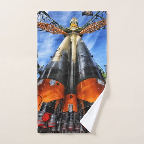 Soyuz Rocket On Pad Hand Towel