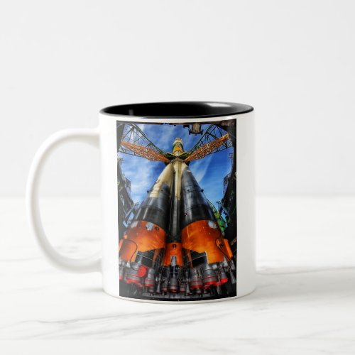 Soyuz Rocket On Pad Two_Tone Coffee Mug