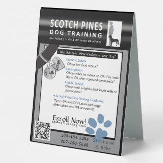 SP Dog Training Table Top for Vet Office Sign #3