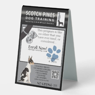 SP Dog Training Table Top for Vet Office Sign Smal