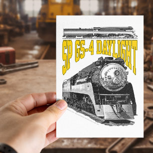SP GS-4 Daylight 4449 Steam Train Locomotive Postcard
