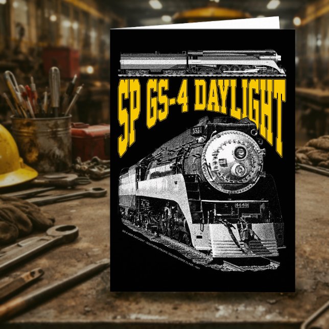 SP GS-4 Daylight Steam Locomotive. 4449 Train Thank You Card (SP GS-4 Daylight Steam Locomotive. 4449 Train. Thank You Card)