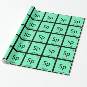 Sp - Shot Put Track and Field Chemistry Symbol Wrapping Paper