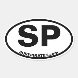 SP surfpirates sticker in the classic OBX style