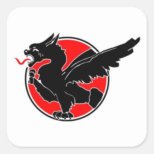 SPA 83 Squadron Black Dragon Insignia Square Sticker