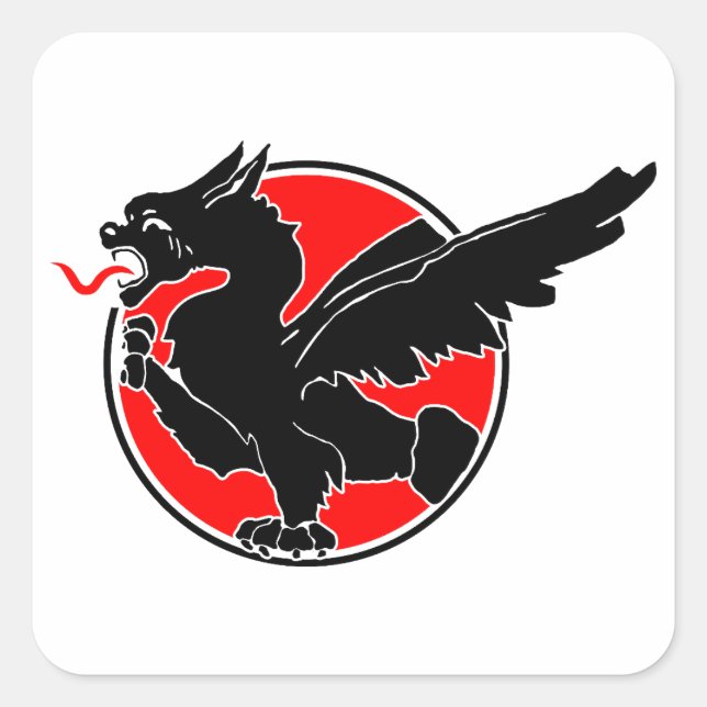 SPA 83 Squadron Black Dragon Insignia Square Sticker (Front)