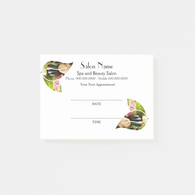 Spa and Beauty Appointment Post-it® Notes (Front)