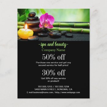 Spa And Beauty Business Personalized Flyer by aquachild at Zazzle