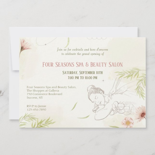 Spa and Beauty Invitation (Front)