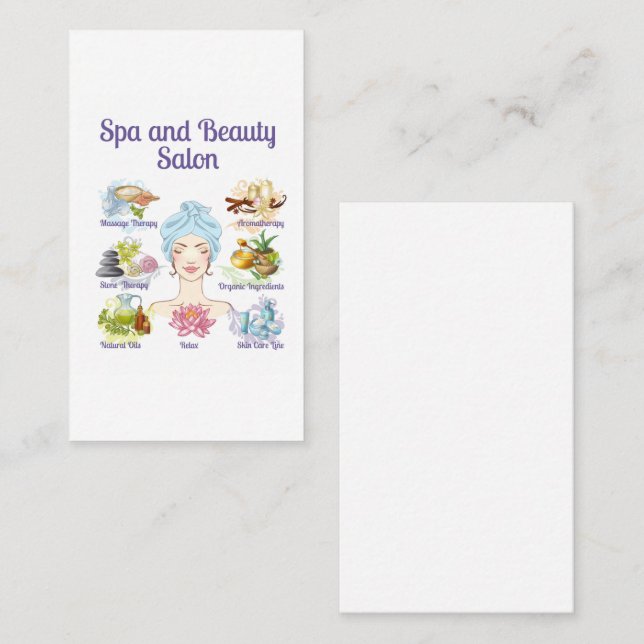 Spa and Beauty Salon Business Card (Front/Back)