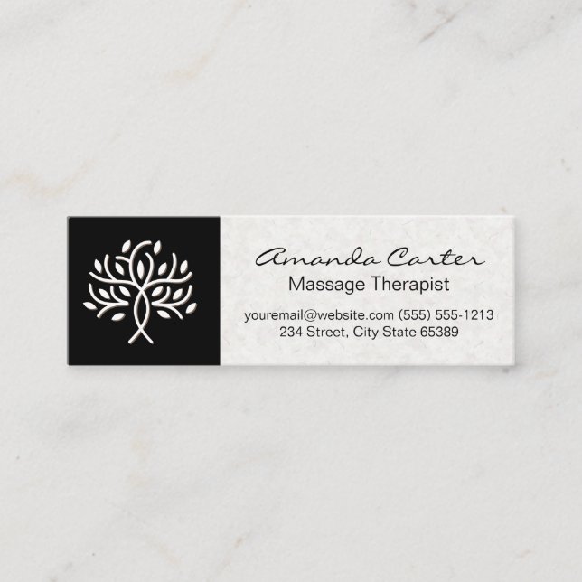 Spa and Body Care | Japanese Textured Paper Mini Business Card (Front)