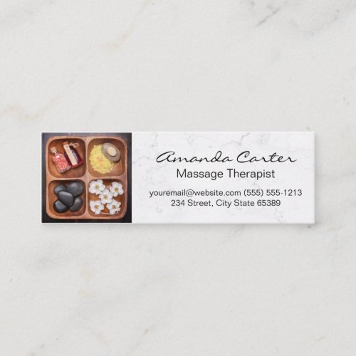 Spa and Body Care  White Marble Mini Business Card