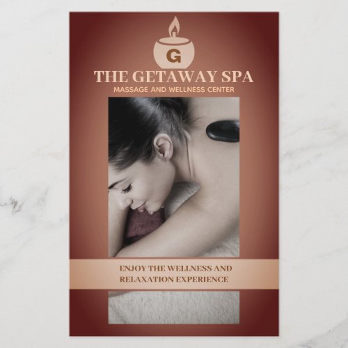 Spa and Massage Brown  Beige Flyer with Prices