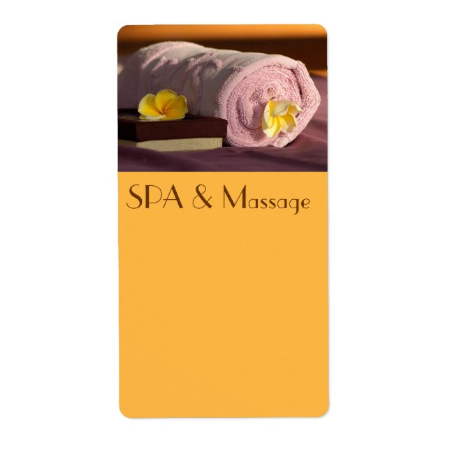SPA and massage Label (Front)