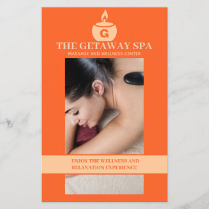 Spa and Massage Orange and Cream Flyer
