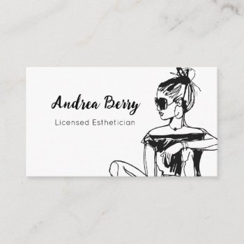Spa And Salon Esthetician Black And White Business Card by lilanab2 at Zazzle