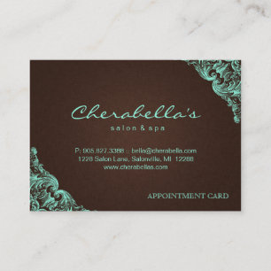 Spa Appointment Card Spa Linen Brown Mint