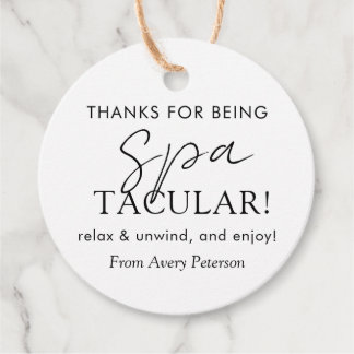 Spa Appreciation Spa-Tacular Teacher Spa Favor Tags