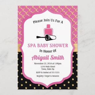 Spa Baby Shower Invitation Pamper Party