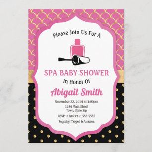 Spa Baby Shower Invitation Pamper Party