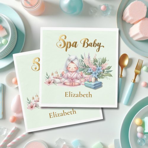 Spa Baby Shower Party Dinner ware Napkins