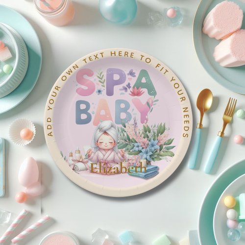 Spa Baby Shower Party Dinner ware Paper Plates