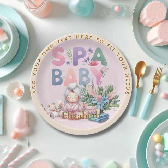 Spa Baby Shower Party Dinner ware Paper Plates (Creator Uploaded)