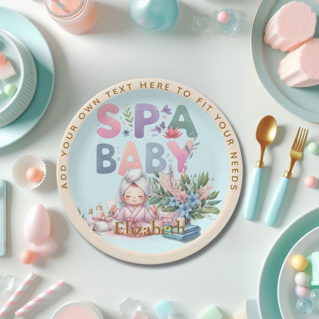 Spa Baby Shower Party Dinner ware Paper Plates (Creator Uploaded)