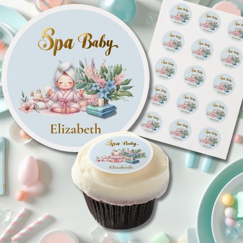 Spa Baby Shower Party Treats Favors Food Edible Frosting Rounds