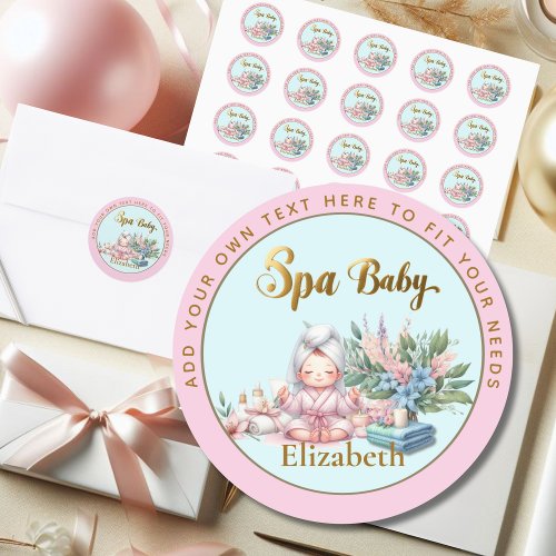 Spa Baby Shower Thank You Favor Goody Bag Gift Classic Round Sticker