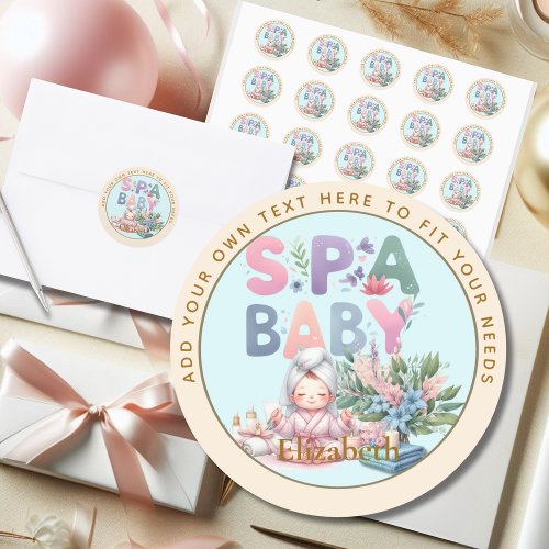 Spa Baby Shower Thank You Favor Goody Bag Gift Classic Round Sticker