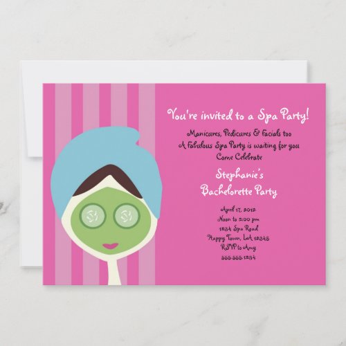 Spa Bachelorette Invitation