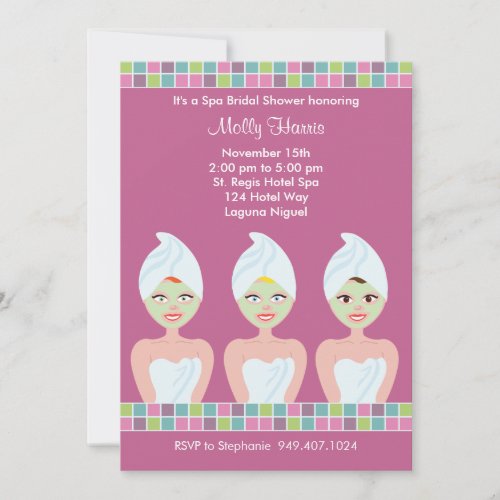 Spa Bachelorette Party Invitation