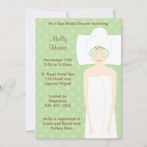 Spa Bachelorette Party Invitation