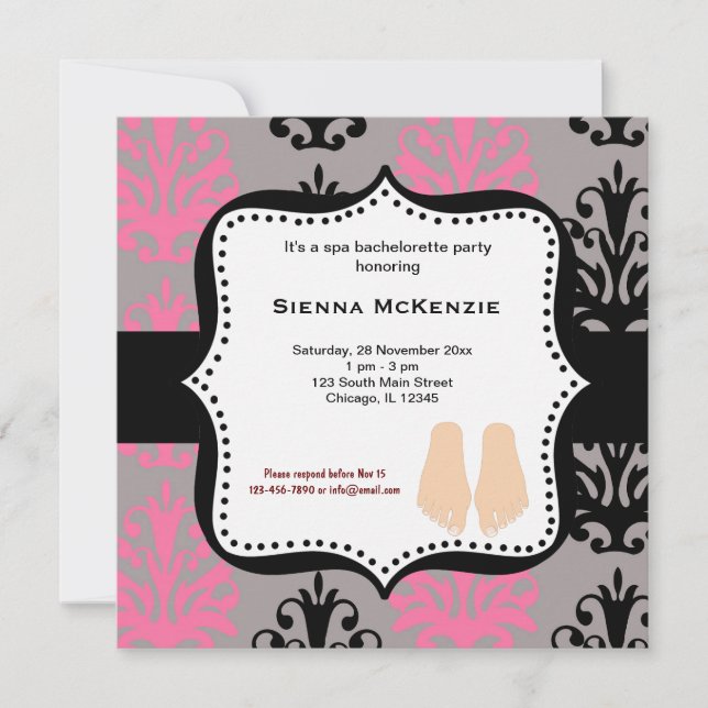 Spa Bachelorette Party Invitation (Front)